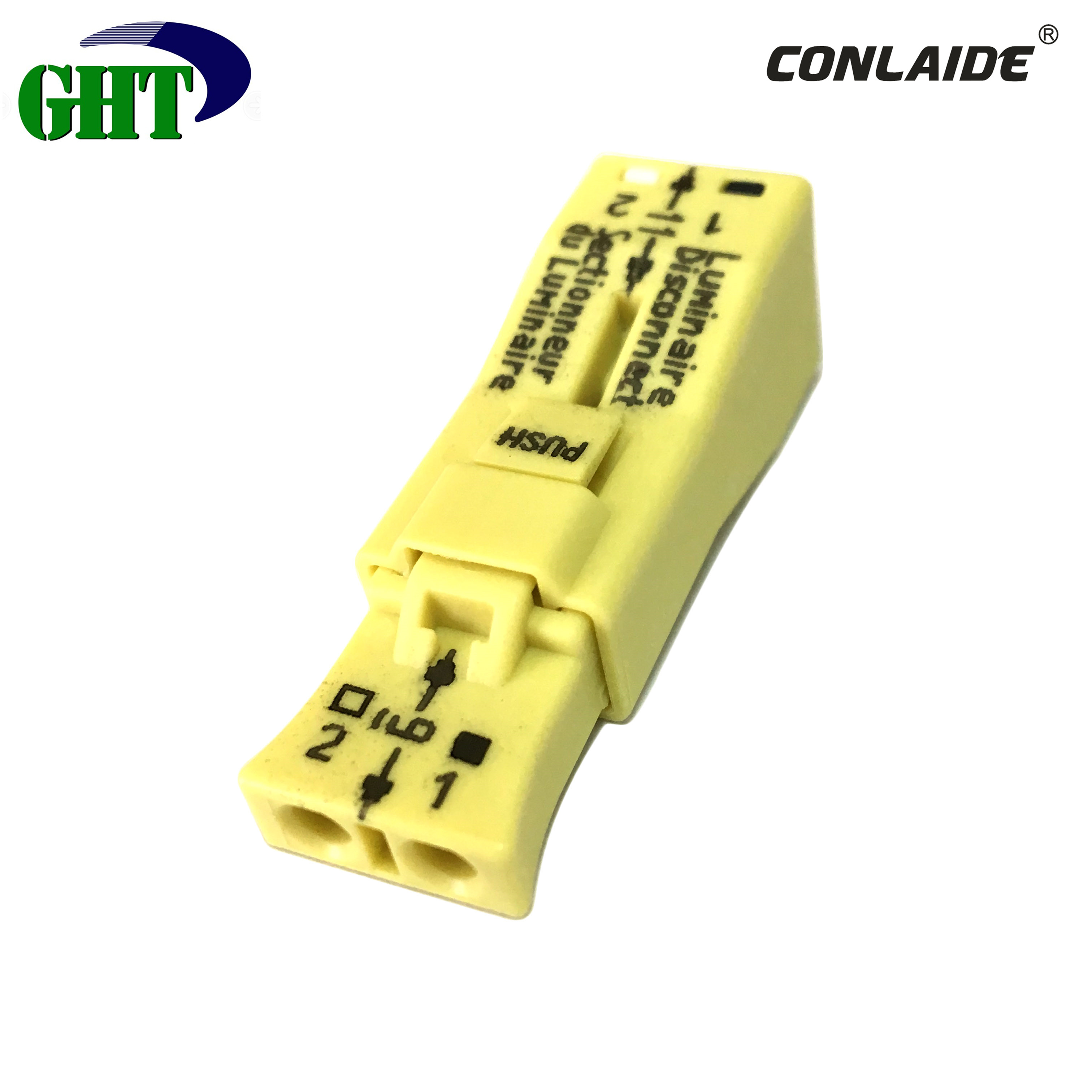 873-853 3 Pole Luminaire disconnect connector with preceding ground contact